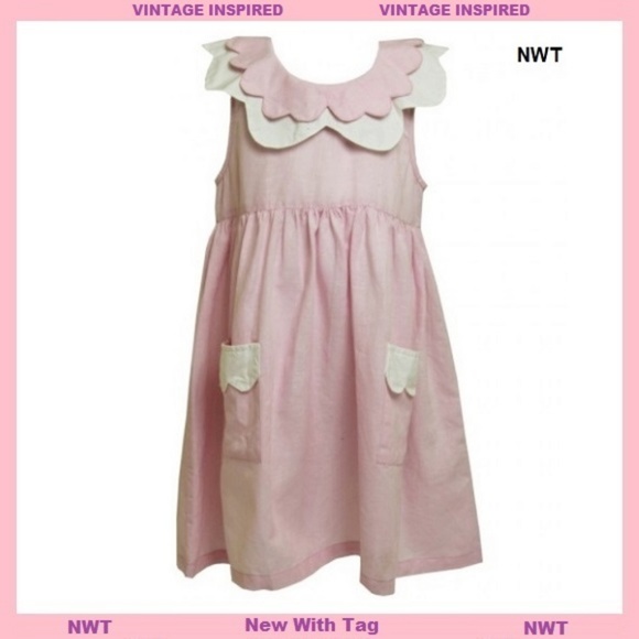 Powell Craft Other - Powell Craft NWT Pk Linen Drs w scalloped collar